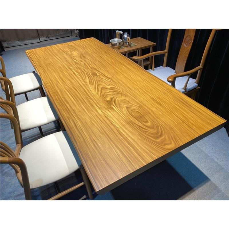 热销大美木豆非洲l柚木整板大板桌茶桌茶台原木办公桌大班台长板