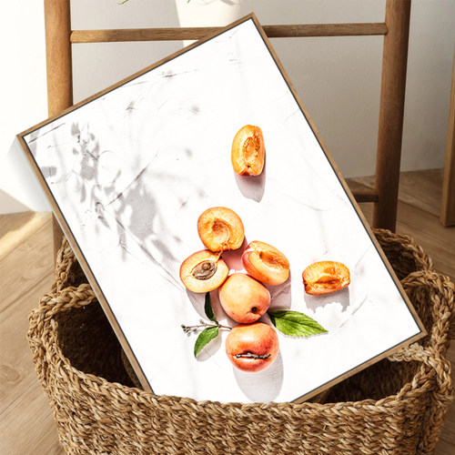 热销餐厅水果装饰画饭厅背景墙z画奶茶店创意壁画现代简约柠檬摄