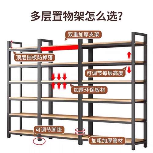 热销仓储货架家用阳台置物架多功B能收纳置物架多层落地超市架子