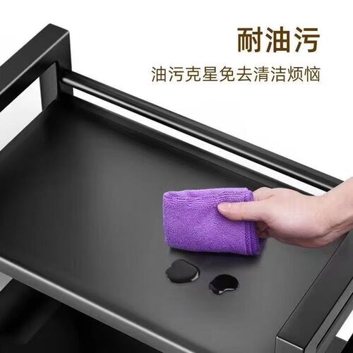 热销厨房置物架加l厚落地多层货架家用落地式收纳菜篮子可移动多