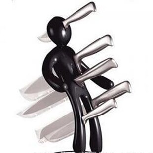 前任刀架菜刀男朋友愤怒多功能红色小人形L收纳架整蛊恶搞笑置物