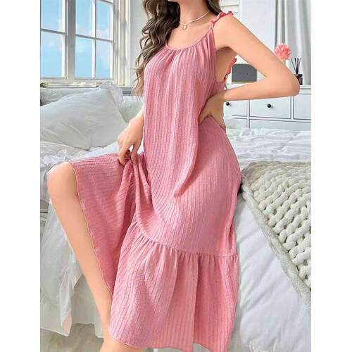 Women ' s Minimalist Elegance Spaghetti Strap Night Gown -