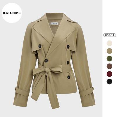 Modest Fashion Trendy Chic Lady Solid Color Notch Lapel