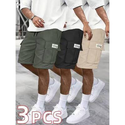 3-Pack,Men'S Cargo Shorts Bundle - Heavy-Duty Ripstop Fabric
