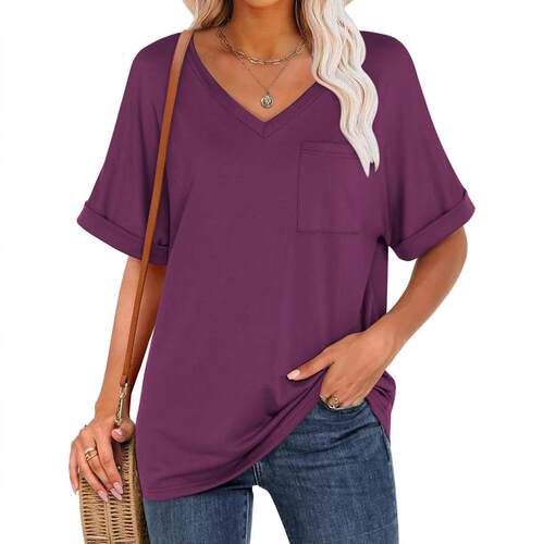Womens T Shirts 2026 Short Sleeve V-Neck Shirts Cute Fit
