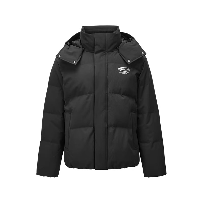 Skechers斯凯奇秋冬男女同款梭织短款羽绒服宽松连帽外套P424U042