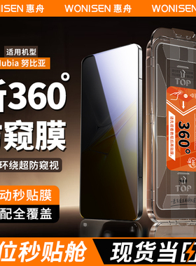 惠舟【新360度防窥膜】适用努比亚Z80Ultra摄影师版钢化膜Z70sUltra领先版无尘仓Z60SPro四面5防窥秒贴手机膜