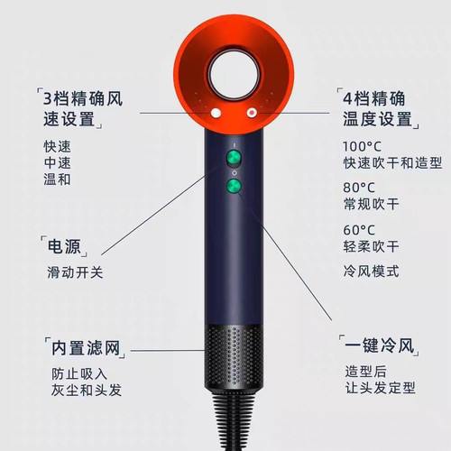 同款平替吹风机速干家用顶配护发无叶负离子高速电吹风理发店静音