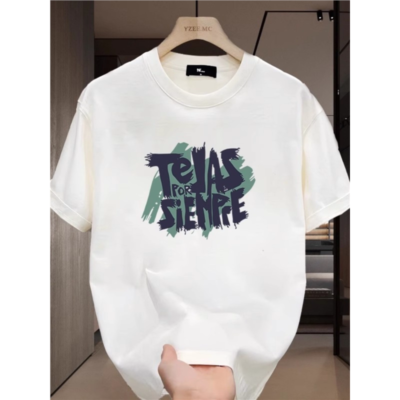 高质量纯棉男士短袖T恤2025新款夏季宽松重磅潮牌体恤大码上衣服