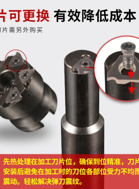 数控加工中心SMP05q浅沟槽铣刀刀具卡簧割槽浅槽环形内孔T型槽刀
