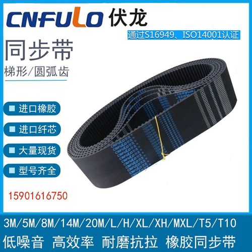 CNFULO伏龙同步带圆弧齿皮带8M122v4 8M1240 8M1248 8M1256 8M126