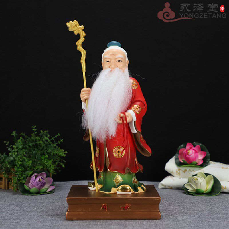 极速中式敦煌七彩月老月下老人像月E下老儿红绳赤绳树脂神像家居