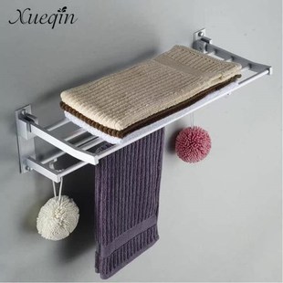 Towel Rack Wall Foldable Layer Bathroom Alumimume Holder