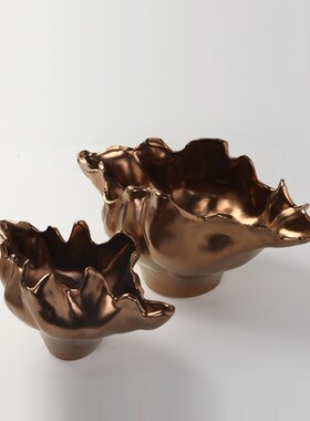 展会新品中式样i板间金属釉创意花盆客厅家居异形花器陶瓷工艺品