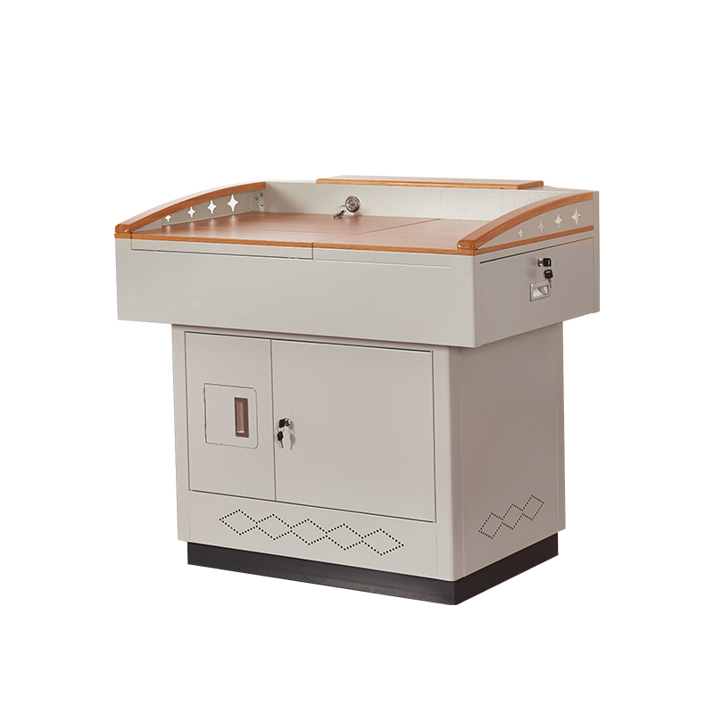 多媒体讲台钢f制多功能翻转演讲台老师教师教室讲台桌会议中控讲