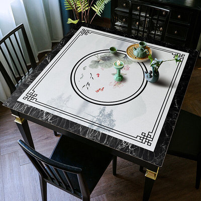 幸福布满家新中式正方形桌布皮革餐桌垫防水防油免洗台布八仙桌桌