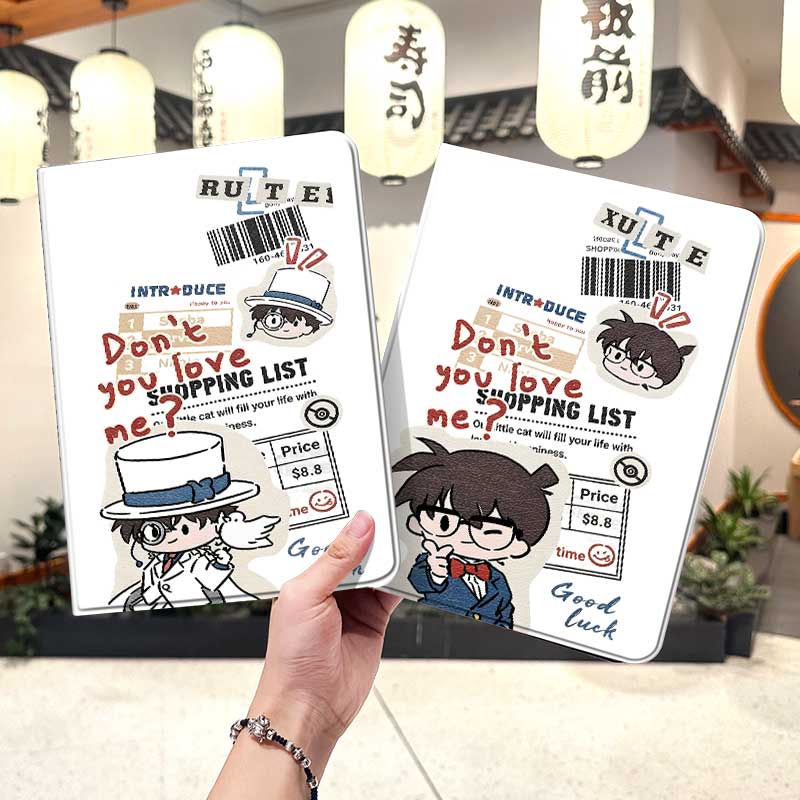 名侦探柯南ipad10保护套pro2024款11寸5苹果air7平板mini6壳4迷你3适用2三折2020带笔槽8第9代2021九2018卡通