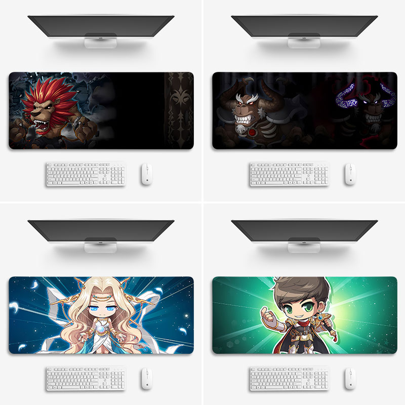 冒险岛鼠标垫子超大号电脑键盘办公桌面垫锁边滑鼠垫MapleStory男