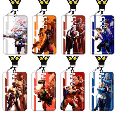 街霸6周边隆 肯春丽卡套饭卡校园卡身份证保护套公交卡学生水卡证件小卡片套工作证工牌证件套校牌挂绳二次元