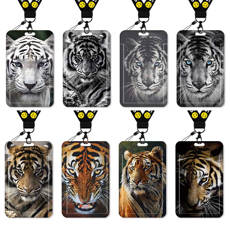 老虎头像本命虎卡套高颜值饭卡校园卡身份证保护套公交卡学生水卡证件小卡片套工作证工牌证件套校牌挂绳周边