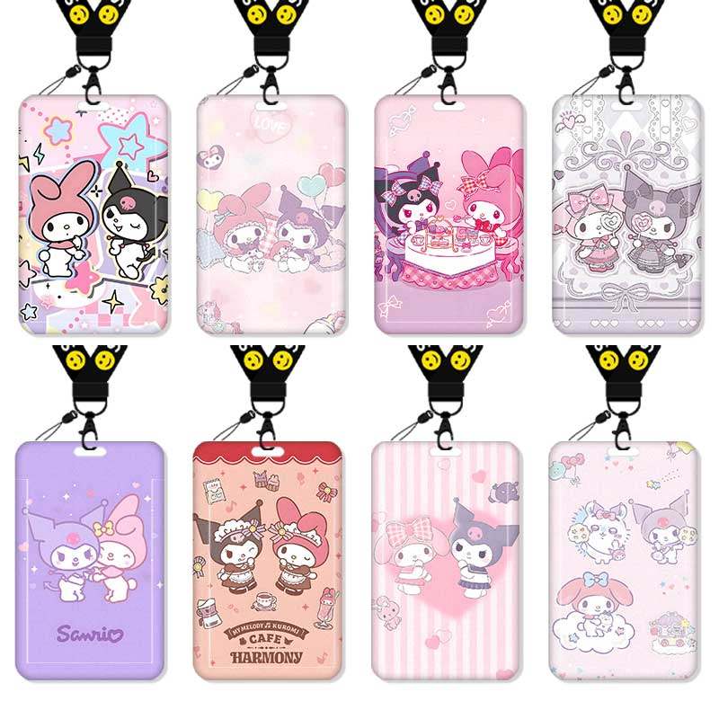 库洛米美乐蒂三丽鸥卡套高颜值饭卡校园卡保护套公交卡学生水卡证件小卡片套工作证工牌证件套校牌挂绳二次元