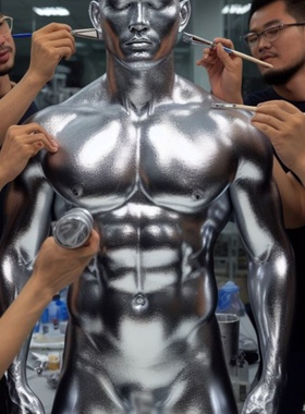 MrTOP涂身银粉油金粉油涂料特亮镜面闪光银色金人体彩绘颜料推特