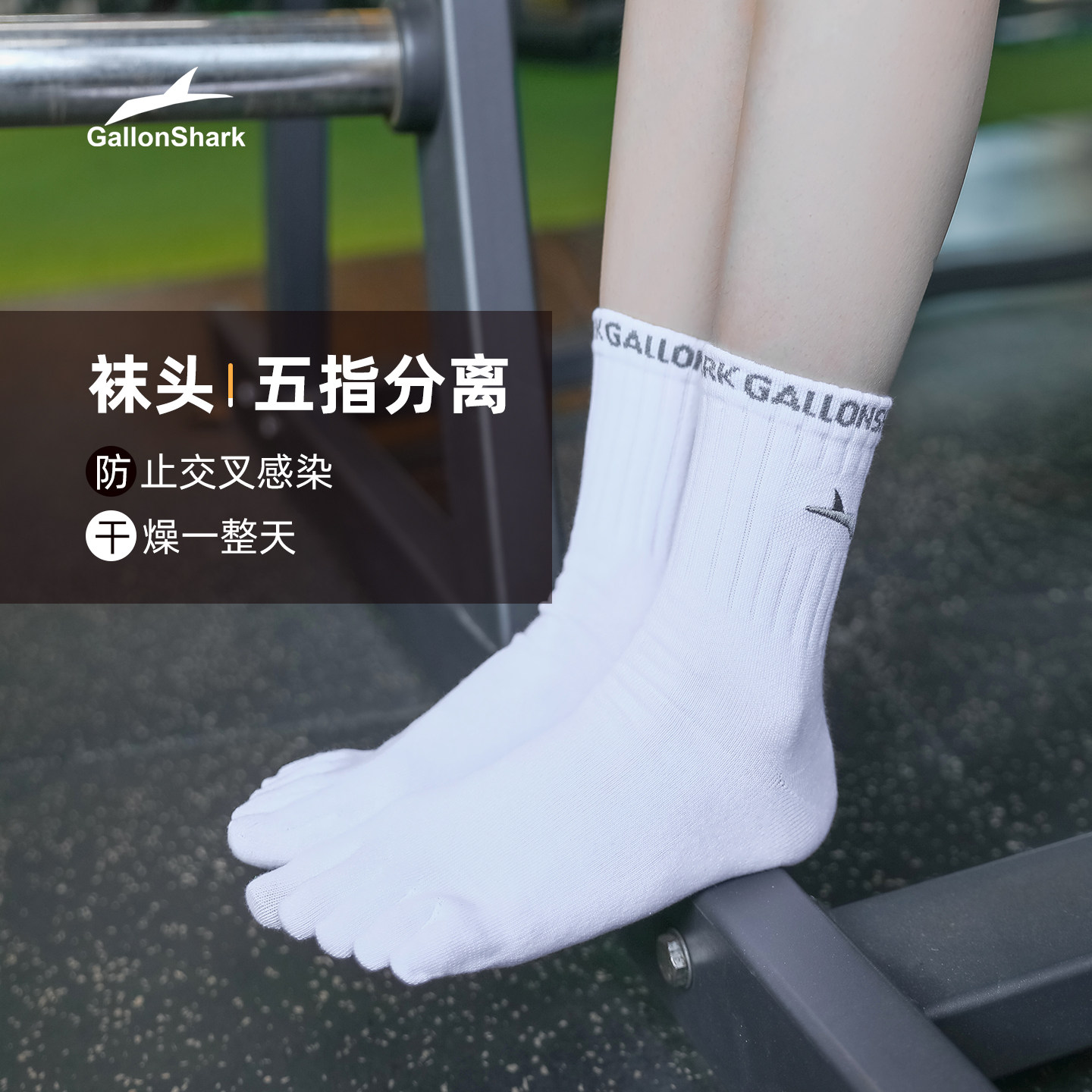 戈伦鲨五指分趾袜子纯棉透气吸汗抗菌防臭四季纯棉男女防脚气运动