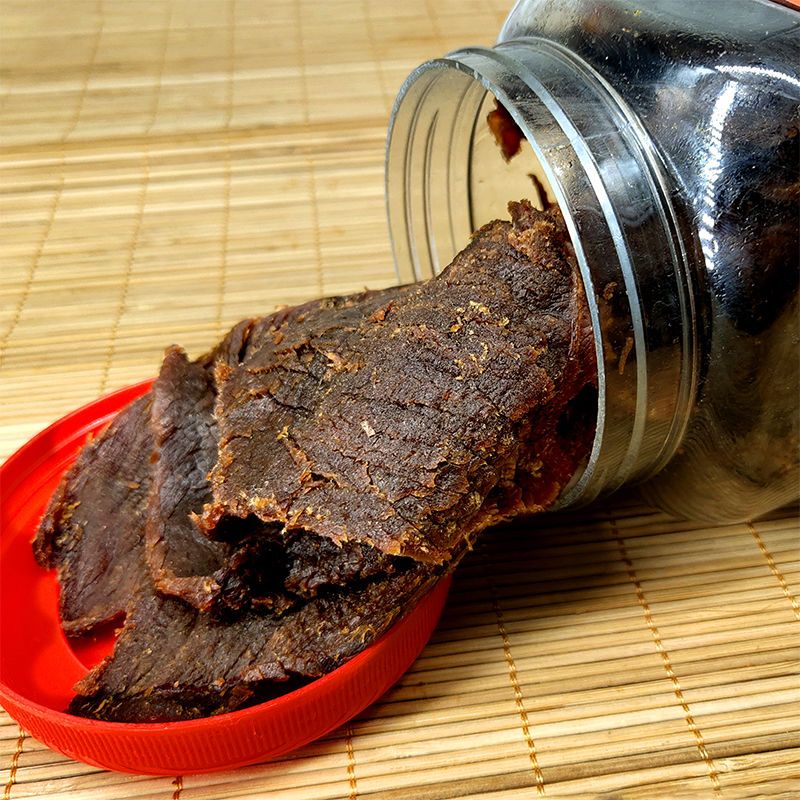 湖岭牛肉干蜜汁风味五香温州风干特产正宗桶装香辣罐装小吃零食