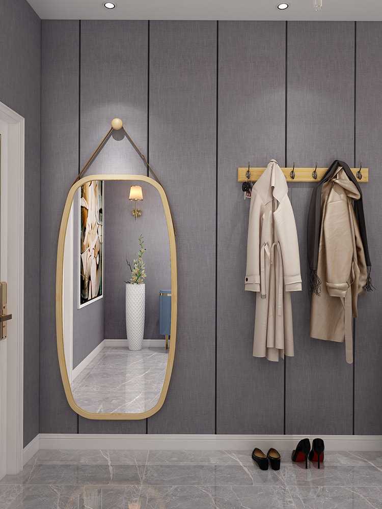 网家红身镜子穿衣镜挂式挂墙全壁挂衣用户外贴墙镜other孑玄试关