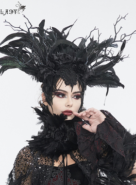 EvaLady 哥特羽毛树妖发箍【EAS017】