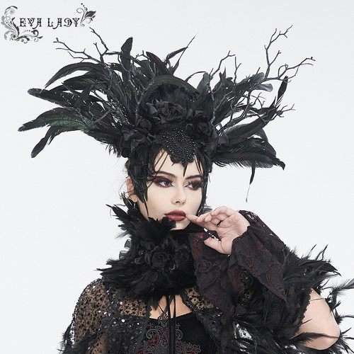 EvaLady 哥特羽毛树妖发箍【EAS017】