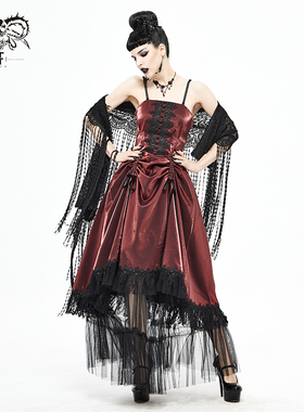 Devilfashion 新年战袍亚文化女装哥特晚礼服吊带连衣裙SKT11302