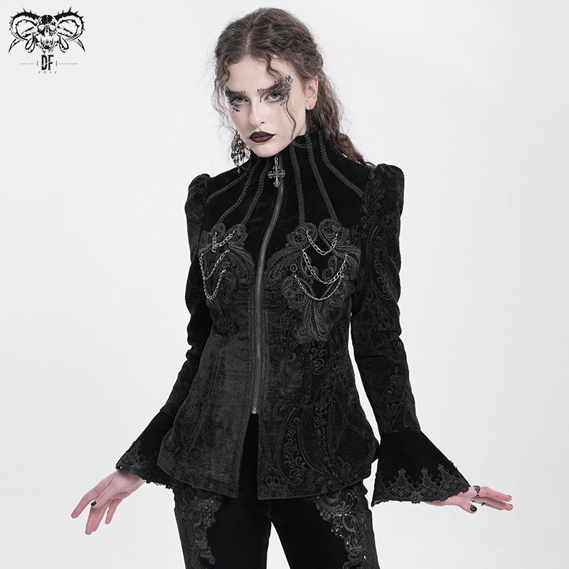 恶魔时尚暗黑哥特风长袖衬衫