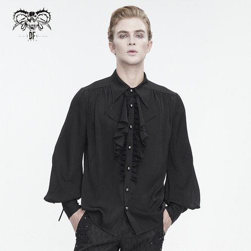 Devilfashion日常条纹哥特衬衫