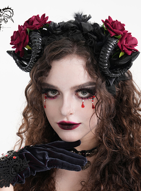 Devil fashion 原创哥特发箍Lolita万圣节恶魔角发箍【AS196】