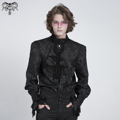 Devilfashion腰果花提花衬衫
