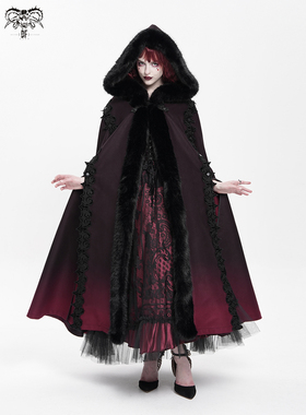 Devil fashion恶魔时尚 哥特黑红渐变长款披肩【CA048】