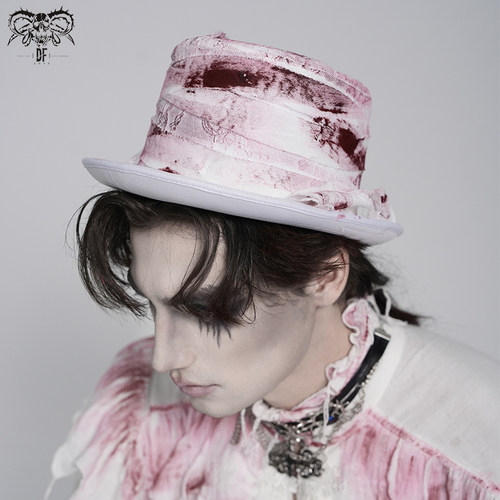 DEVIL FASHION恶魔时尚两侧荷叶边流苏哥特手绘礼帽【AS28501/2】