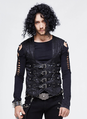 Devil fashion男装复古哥特维多利亚时代休闲马甲【WT03401】