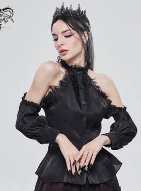 Devil fashion 女士性感收腰露肩哥特衬衣【SHT08101 SHT08102】