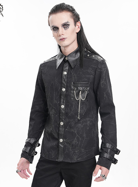 Devil fashion恶魔时尚 万圣节暗黑工装排扣式款衬衫【SHT125】