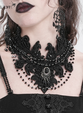 EVALAYD哥特带珠贴花链条项链