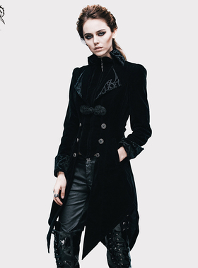 Devil Fashion 哥特领子贴布绣燕尾女式外套【CT02001/CT02002】