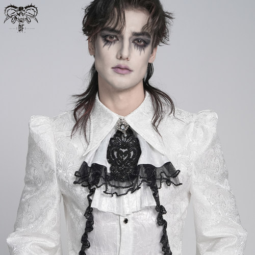 DEVIL FASHION恶魔时尚亮光乱折纹梭织哥特衬衣领结【AS28801/2】