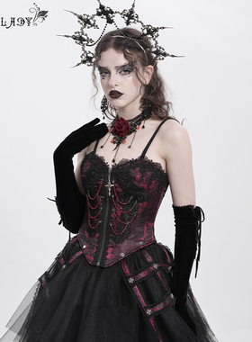 EVA LAYD 哥特蝴蝶花连体下摆裙撑蕾丝束身衣女夏ECST00801/02