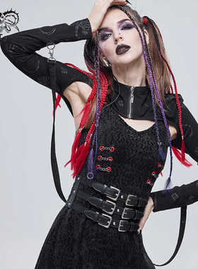 Devil fashion 黑色高级设计感骨头印花针织小披肩【CA024】