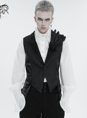 Devil fashion 哥特提花燕尾男款西装马甲【WT07601 WT07602】