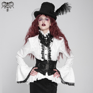 Fashion 女式 SHT01701 哥特朋克风前短后长提花衬衫 Devil