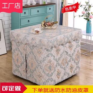 电烤炉套罩正方形方桌罩防水加厚蕾丝夹棉烤火罩电取暖炉桌布 新款