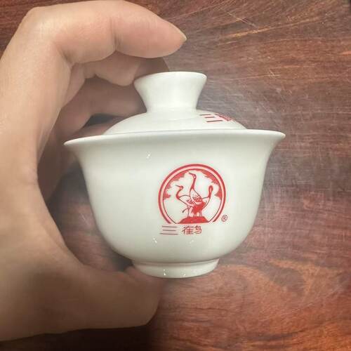 三鹤盖碗功夫茶白瓷盖碗精美小巧约160ml